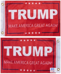 12X18 Trump VANCE 2024 Make America Great Again Red DOUBLE Sided BOAT CAR Flag 1 - Picture 1 of 5