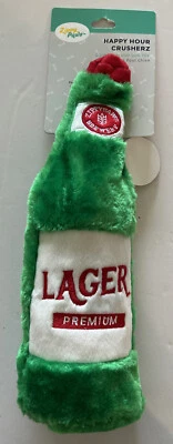 Zippy Paws Happy Hour Crusherz with Replaceable Squeaker Bottle Dog Toy - Lager - Image 1 of 4