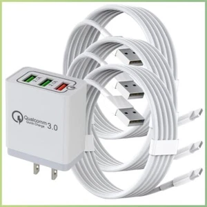 3-Ports Fast Wall Charger Charging Block Phone USB Cube For iPhone 5~14 iPad Lot - Picture 1 of 15