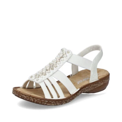 Sandálias sapatos femininos Rieker branco 62809 - Imagem 1 de 4