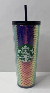 Starbucks - 24oz Iridescent/Sequin Cold Cup Tumbler - Holiday 2020 - Read Desc. - Picture 1 of 7