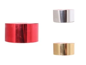Metallic Polypropylene Ribbon in 3 Colours Gold Silver Red Christmas Floral - Picture 1 of 4