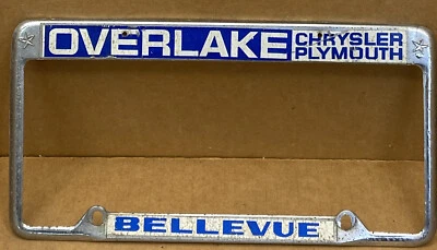 РЕДКАЯ РАМА НОМЕРНОГО ЗНАКА АВТОМОБИЛЯ CHRYSLER-PLYMOUTH «OVERLAKE» (BELLEVUE WASH.) - Изображение 1 из 4