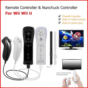 Wii Remote Controller Motion Plus and Nunchuck for Wii/Wii U Console Video Games - Picture 1 of 30