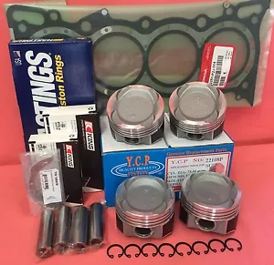 YCP 75mm STD Vitara Pistons Low Comp + Rings+ Bearings + Gasket For D16 Turbo - Picture 1 of 11