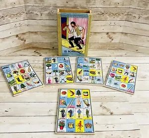 5 tarjetas de lotería caja de madera 5 cartas de lotería de madera con cajita borracho - Imagen 1 de 14