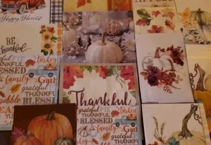 Set Of 14 Napkins. Cocktail, Dinner, Fingertip Decorative, Fall, Thanksgiving.  - Picture 1 of 13