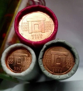 LOT DE PIECES 1ct + 2cts + 5cts MALTE 2008, ETAT SUPERBE,  SORTIES  DU ROULEAU ! - Imagen 1 de 1