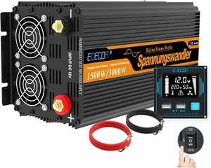 Inverter Onda Pura 1500W Invertitore Di Potenza 12V 220V/ 230 Trasformatore Di T - Foto 1 di 12