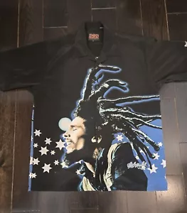 Vintage Bob Marley Shirt Mens L Black Dragonfly Graphic Hard Rock Cafe Las Vega - Picture 1 of 14