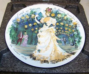 LIMOGES WOMEN OF THE CENTURY SARAH EN TOURNURE 1875 COLLECTORS PLATE FRANCE MIB - Picture 1 of 5