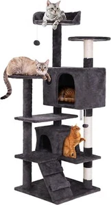 54" Cat Tree Tower for Indoor Cats Multi-Level Cat Condo Bed w/Scratching Post - Picture 1 of 19
