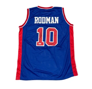 Dennis Rodman Signed Detroit Custom Jersey w/ The Worm Beckett BAS COA - Picture 1 of 3