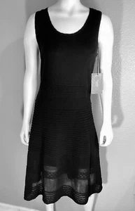 Black knit Vera Wang Dress ,Shell Under dress New New With Tags Sz Lg $88. - Picture 1 of 11