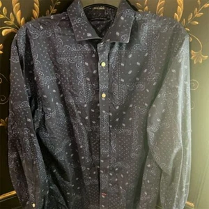 Tommy Hilfiger Men's Slim Fit Paisley Dress Shirt Multicolor Size L - Picture 1 of 3