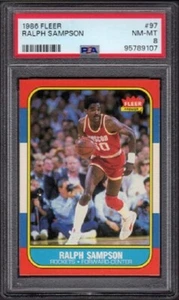 1986-87 Ralph Sampson Fleer Basketball Rookie Card RC #97 Graded PSA 8 (NM-MT) - Bild 1 von 2