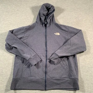 The North Face Full Zip Hoodie Men Large Gray Fleece Sweatshirt Logo Pocket Warm - Imagen 1 de 13