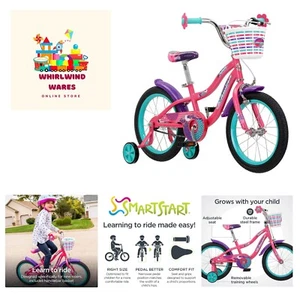 Jasmine Kids Bike with Training Wheels, 16-Inch Wheels, Boys and Girls Ages 3... - Picture 1 of 8