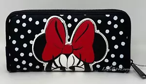 NEW Loungefly X Disney Parks Minnie Mouse White Polka Dot Red Bow Wallet - Picture 1 of 11