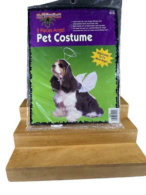 Disfraz de ángel perro de Halloween de colección de los años 90 2 piezas 1 talla se adapta a la mayoría ajustable nuevo con etiquetas Foto 1 de 4