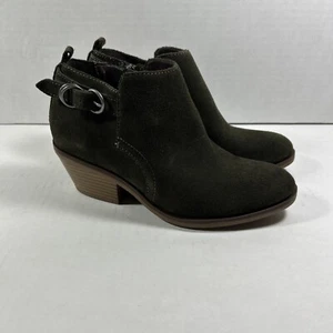 White Mountain 6 Medium Olive Suede Leather Ankle Cowboy Boots - Picture 1 of 6