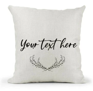 Personalised Cushion/ Add Own Words/Design Your own/ Wedding/Birthday/Black/Gift - Picture 1 of 4