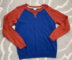 Boys Tucker + Tate crew neck orange & blue sweater Size 7 - Picture 1 of 3