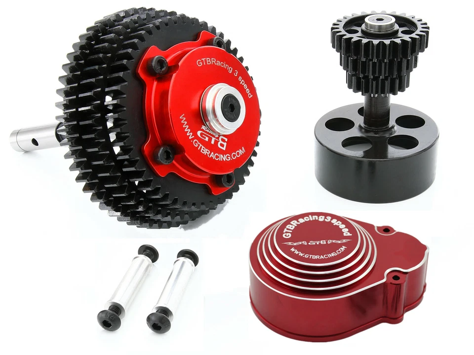 GTB 3 Speed Metal Gear Transmission Kit Generation II with Cover for HPI Baja 5B - Image 1 of 4