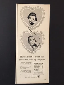 1956 Bell Telephone Ad Have a heart to heart talk across the miles by telephone - Picture 1 of 1