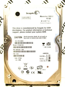 Seagate Momentus 5400.2 40GB ST94813A IDE 9W3282-504 Laptop Hard Drive TESTED - Picture 1 of 7