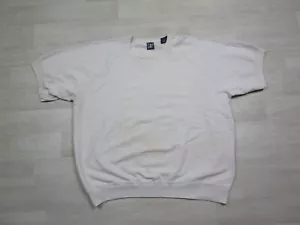 Vintage GAP Short Sleeve Sweatshirt Blank Crewneck Raglan Men’s XL Ivory USA - Picture 1 of 9