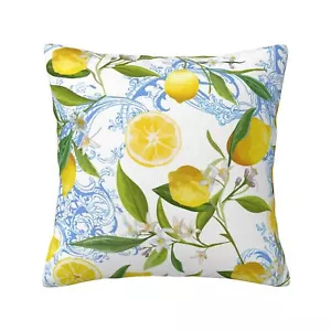 Yellow Lemon Throw Pillow Covers 18x18 Inches Super Soft Summer Tropic Fruits... - Picture 1 of 7