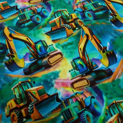 Stoff Baumwolle French Terry Bagger Radlager grün gelb smaragd bunt Kinderstoff - Bild 1 von 4