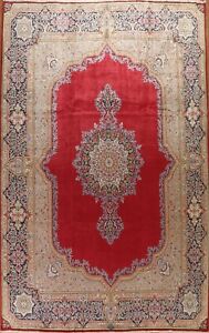 Vintage Medallion Hand-knotted Kirman Area Rug Living Room Oriental Carpet 10x13