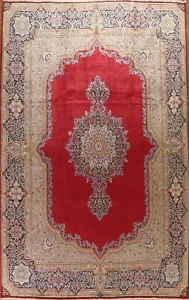 Vintage Medallion Hand-knotted Kirman Area Rug Living Room Oriental Carpet 10x13 - Picture 1 of 12