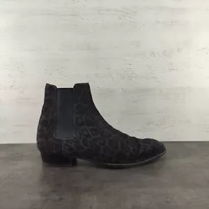 Saint Lauren Leopard suede chelsea boots Sz 42, US 9 mens - Picture 1 of 14