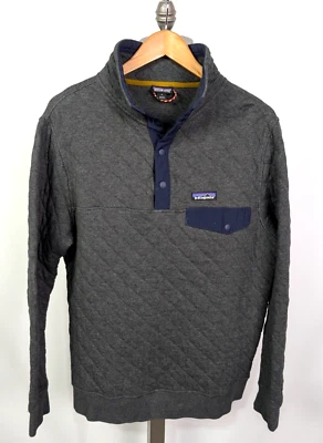 PATAGONIA Quilted Snap-T Pullover Fleece Sz M Men's Gray Navy - Image 1 of 4