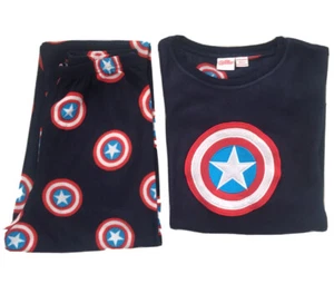 💥Marvel Avengers Captain America Fleece Pyjamas UK 11-12 yrs*VERG GOOD CON! * - Picture 1 of 11