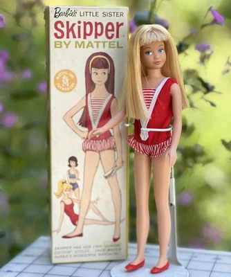 Muñeca SKIPPER rara 2 tonos verano playa rubia Mattel producción muestra muñeca 1963 Foto 1 de 4