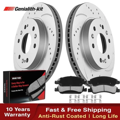 Front Drilled Rotors Brake Pads for 2007-2019 Chevy GMC  Silverado Sierra 1500 Foto 1 de 4