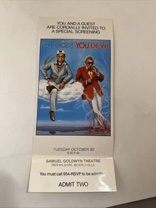 1984 Extremely Rare Oh God You Devil Movie-preview screening invitation. - Picture 1 of 8