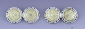 Antique c1910s-1920s Classic Pair 14k Gold Two Tone Cufflinks - Picture 1 of 6