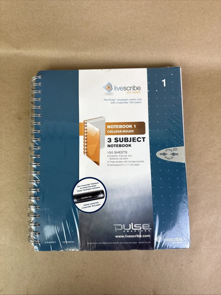 Pulse Livescribe Dot Paper College-Ruled Notebook 1 - 150 Sheets - 3 Subject - Image 1 of 2