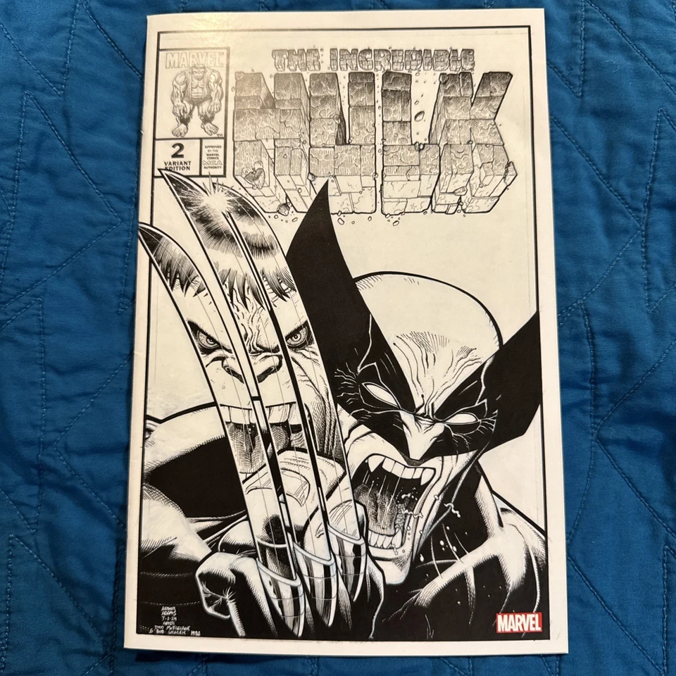 Incrível Hulk #2 Arte Adams Homenagem Wolverine NYCC: PRETO E BRANCO QUASE PERFEITO - Imagem 1 de 3
