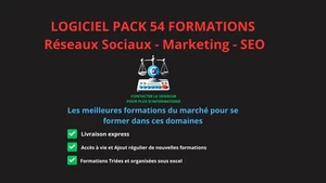 LOGICIEL PACK 54 FORMATIONS Réseaux Sociaux - Marketing - SEO - Photo 1/3