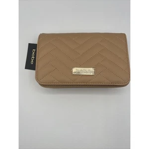 BEBE Los Angeles Sophia Crossbody Bag Purse Gold Chain Gold Strap Tan Bag NWT! - Picture 1 of 6