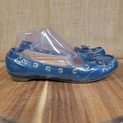Zapatos planos Sperry Top-Sider para mujer 8M azul charol mocasín barco Foto 1 de 4
