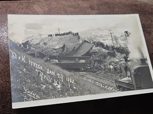Oneonta NY Train Wreck D&H at Richmondville 29.01.1909 RPPC Young Photo PC 1171 - Bild 1 von 10