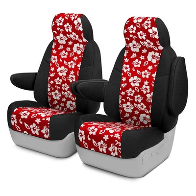 For Nissan 350Z 03-06 Neosupreme 1st Row Black & Red Hawaiian Custom Seat Covers Foto 1 de 4