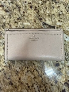 Kate Spade Staci große schmale faltbare Geldbörse weiß/rosa/braun - Bild 1 von 3